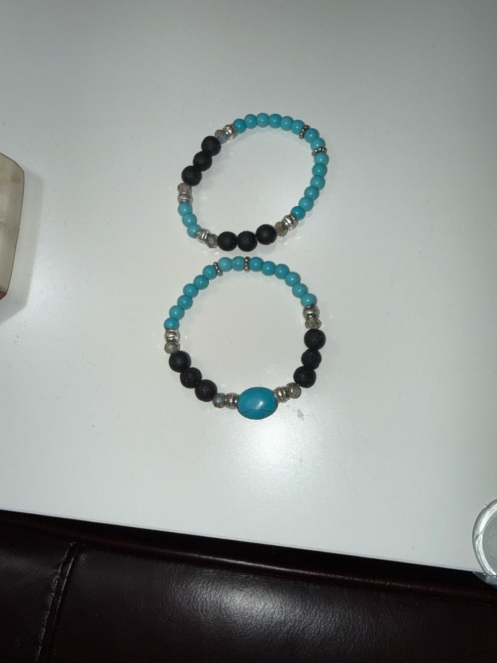 Bloomingdale's Turquoise and Black Beaded Stretch Bracelet Set